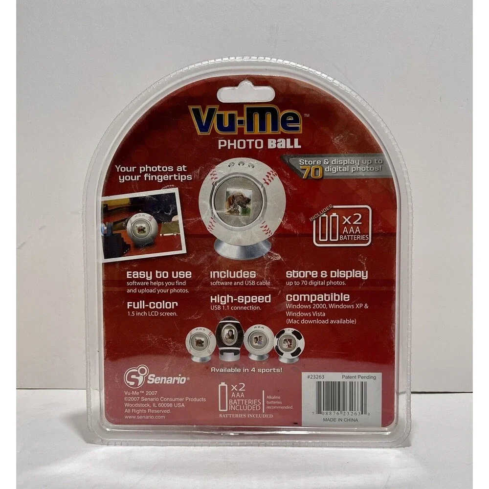 NEW Vu-Me Digital Photo Ball “Baseball” by Senario In Original Box Sealed